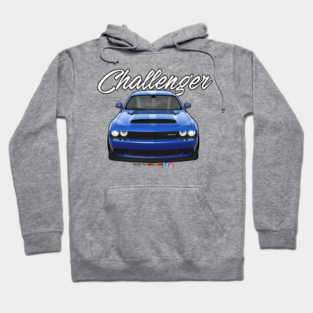 Challenger SRT Blue by pjesusart Hoodie by PjesusArt